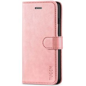 TUCCH iPhone 8 Plus Wallet Case, iPhone 7 Plus Case, Premium PU Leather Flip Folio Case - Rose Gold