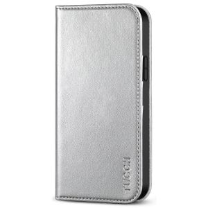 TUCCH iPhone 12 Wallet Case, iPhone 12 Pro Wallet Case, Flip Cover with Stand, Credit Card Slots, Magnetic Closure for iPhone 12 / Pro 6.1-inch 5G Shiny Silver