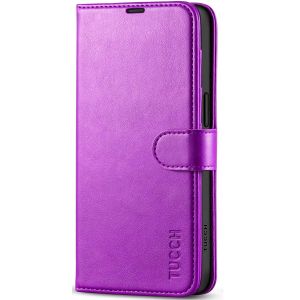 TUCCH iPhone 15 Wallet Case, iPhone 15 PU Leather Case-Purple