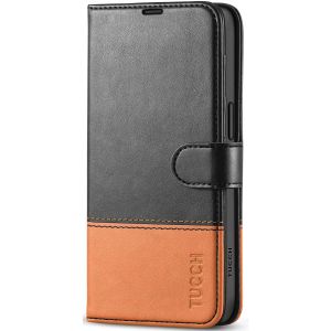 TUCCH iPhone 15 Plus Wallet Case, iPhone 15 Plus Leather Cover - Black & Brown