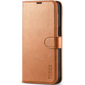 TUCCH iPhone 15 Pro Max Leather Wallet Case, iPhone 15 Pro Max Flip Phone Case - Light Brown