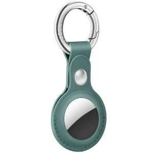 AirTag Tracker Holder Cover with Key Ring - PU Leather AirTag Cover Case Myrtle Green-1 Pack