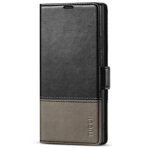 TUCCH SAMSUNG S22 Ultra Wallet Case, SAMSUNG Galaxy S22 Ultra PU Leather Cover Book Flip Folio Case - Black & Grey