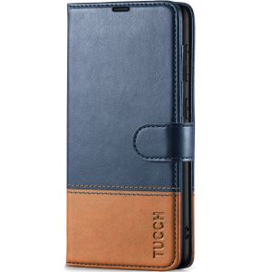 TUCCH SAMSUNG GALAXY S23FE Wallet Case, SAMSUNG S23FE PU Leather Case Flip Cover - Blue & Brown