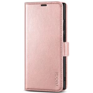 TUCCH SAMSUNG S23 Ultra Wallet Case, SAMSUNG Galaxy S23 Ultra PU Leather Cover Book Flip Folio Case - Shiny Rose Gold