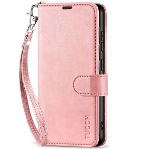 TUCCH SAMSUNG GALAXY S24 Wallet Case, SAMSUNG S24 PU Leather Case Flip Cover - Strap - Rose Gold