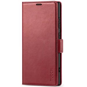TUCCH SAMSUNG S24 Ultra Wallet Case, SAMSUNG Galaxy S24 Ultra PU Leather Cover Book Flip Folio Case - Dark Red