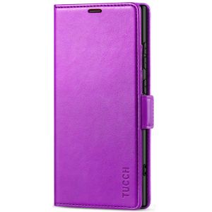 TUCCH SAMSUNG S24 Ultra Wallet Case, SAMSUNG Galaxy S24 Ultra PU Leather Cover Book Flip Folio Case - Purple