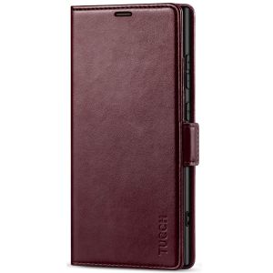 TUCCH SAMSUNG S24 Ultra Wallet Case, SAMSUNG Galaxy S24 Ultra PU Leather Cover Book Flip Folio Case - Wine Red