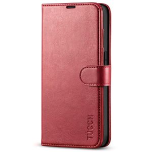 TUCCH iPhone 14 Pro Wallet Case, iPhone 14 Pro PU Leather Case, Folio Flip Cover with RFID Blocking and Kickstand - Dark Red