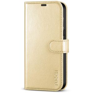 TUCCH iPhone 14 Pro Wallet Case, iPhone 14 Pro PU Leather Case, Folio Flip Cover with RFID Blocking and Kickstand - Shiny Champagne Gold