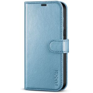 TUCCH iPhone 14 Pro Wallet Case, iPhone 14 Pro PU Leather Case, Folio Flip Cover with RFID Blocking and Kickstand - Shiny Light Blue