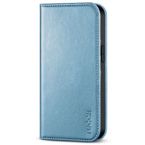 TUCCH iPhone 14 Pro Max Leather Case, iPhone 14 Pro Max PU Wallet Case with Stand Folio Flip Book Cover and Magnetic Closure - Shiny Light Blue