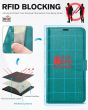 TUCCH iPhone 15 Leather Wallet Case, iPhone 15 Flip Cover - Full Grain Cyan
