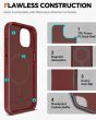 TUCCH iPhone 15 Magnetic Detachable Leather Case, Regular iPhone 15 2in1 Wallet Case - Dark Red