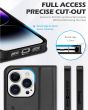 SHIELDON iPhone 15 Pro Genuine Leather Wallet Case, iPhone 15 Pro Folio Case - Black