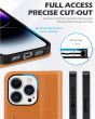 SHIELDON iPhone 15 Pro Genuine Leather Wallet Case, iPhone 15 Pro Flip Case - Brown