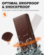 SHIELDON SAMSUNG Galaxy S23FE Wallet Case, SAMSUNG S23FE Leather Cover Flip Folio Book Case - Retro Coffee