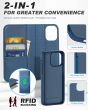 SHIELDON iPhone 15 Plus Detachable Magnetic Wallet Case, iPhone 15 Plus Genuine Leather Case,  2in1 MagSafe Compatible - Royal Blue