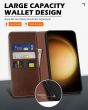 SHIELDON SAMSUNG Galaxy S23 Plus Wallet Case, SAMSUNG S23 Plus Leather Cover Flip Folio Book Case - Coffee - Retro