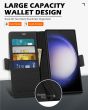 SHIELDON SAMSUNG Galaxy S24 Ultra Wallet Case, SAMSUNG S24 Ultra Leather Cover Flip Folio Book Case - Black - Full Grain