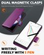 SHIELDON SAMSUNG Galaxy S24 Ultra Wallet Case, SAMSUNG S24 Ultra Leather Cover Flip Folio Book Case - Purple