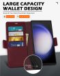 SHIELDON SAMSUNG Galaxy S24 Ultra Wallet Case, SAMSUNG S24 Ultra Leather Cover Flip Folio Book Case - Wine Red