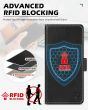 SHIELDON SAMSUNG Galaxy S24 Ultra Wallet Case, SAMSUNG S24 Ultra Leather Cover Flip Folio Book Case - Black - Retro