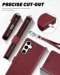 TUCCH SAMSUNG GALAXY A55 Wallet Case, SAMSUNG A55 Leather Case Folio Cover - Strap Dark Red