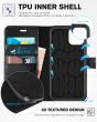 TUCCH iPhone 12 Wallet Case, iPhone 12 Pro Case, iPhone 12 / Pro 6.1-inch Flip Case - Black - Full Grain
