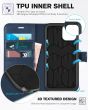 TUCCH iPhone 12 Wallet Case, iPhone 12 Pro Case, iPhone 12 / Pro 6.1-inch Flip Case - Blue & Lake Blue