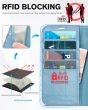 TUCCH iPhone 15 Wallet Case, iPhone 15 PU Leather Case-Shiny Light Blue