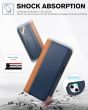 TUCCH iPhone 15 Wallet Case, iPhone 15 Leather Phone Case - Dark Blue&Brown
