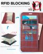TUCCH iPhone 15 Pro Wallet Case, iPhone 15 Pro Leather Case - Dark Red