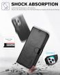 TUCCH iPhone 15 Pro Leather Wallet Case, iPhone 15 Pro Flip Cover - Retro Black