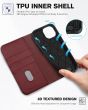 TUCCH iPhone 15 Pro Wallet Case, iPhone 15 Pro Stand Case - Dark Red