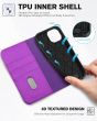 TUCCH iPhone 15 Pro Wallet Case, iPhone 15 Pro Card Holder Case - Purple