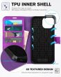 TUCCH iPhone 15 Pro Max Leather Wallet Case, iPhone 15 Pro Max Flip Phone Case - Purple