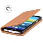 SHIELDON Samsung Galaxy S5 Hülle Echt Leder Flip Case Cover Magnetisch mit Kartenfach Standfunktion Ledertasche für Samsung Galaxy S5, Cognac Braun