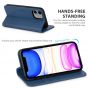 SHIELDON iPhone 11 Wallet Case, Genuine Leather, RFID Blocking, Magnetic Closure - Royal Blue