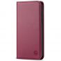 SHIELDON iPhone 11 Wallet Case, Genuine Leather, RFID Blocking, Magnetic Closure - Red Violet