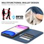 SHIELDON iPhone 11 Pro Wallet Case, Genuine Leather, Auto Sleep/Wake, RFID Blocking, Magnetic Closure - Royal Blue