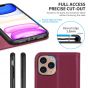 SHIELDON iPhone 11 Pro Wallet Case, Genuine Leather, Auto Sleep/Wake, RFID Blocking, Magnetic Closure - Red Violet
