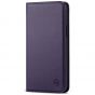 SHIELDON iPhone 13 Wallet Case, iPhone 13 Genuine Leather Cover with RFID Blocking, Book Folio Flip Kickstand Magnetic Closure - Dark Purple