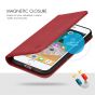 SHIELDON iPhone 8 Plus Wallet Case - iPhone 7 Plus Genuine Leather Kickstand Case - Dark Red