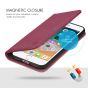 SHIELDON iPhone 8 Plus Wallet Case - iPhone 7 Plus Genuine Leather Kickstand Case - Red Violet