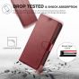 TUCCH iPhone 13 Wallet Case, iPhone 13 PU Leather Case, Folio Flip Cover with RFID Blocking, Credit Card Slots, Magnetic Clasp Closure - Dark Red