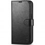 TUCCH iPhone 13 Wallet Case, iPhone 13 PU Leather Case, Folio Flip Cover with RFID Blocking, Credit Card Slots, Magnetic Clasp Closure - Full Grain Black