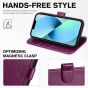 TUCCH iPhone 13 Wallet Case, iPhone 13 PU Leather Case, Folio Flip Cover with RFID Blocking, Credit Card Slots, Magnetic Clasp Closure - Plum Purple