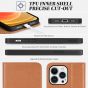 TUCCH iPhone 13 Pro Max Leather Case, iPhone 13 Pro Max PU Wallet Case with Stand Folio Flip Book Cover and Magnetic Closure - Light Brown